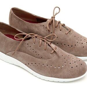 Munro Sport Almond Brown Suede‎ Wellesley Oxford Sneaker Womens Size 8.5 M Shoes